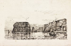 Marsden Rock and Grotto (svart blekk på papir)